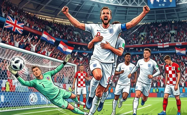 世界杯：英格兰4-2克罗地亚，凯恩双响，利瓦全场7扑难救主